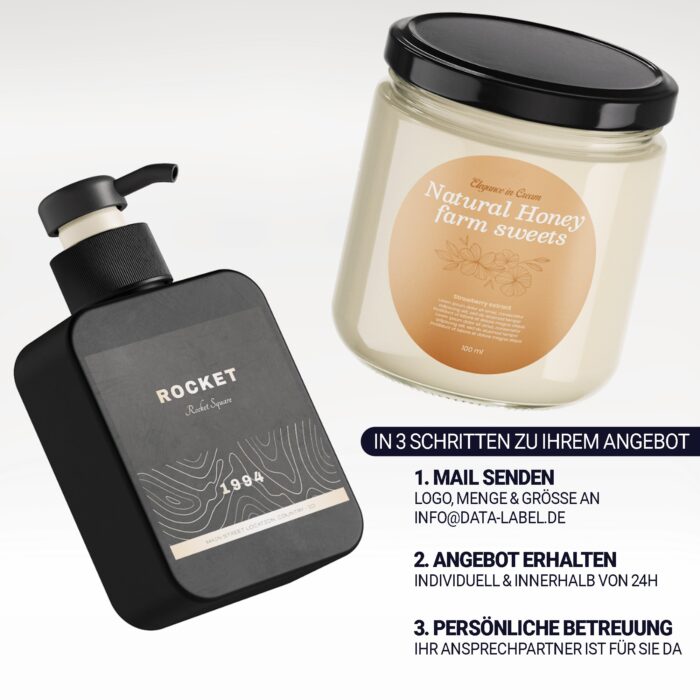 Etikettenservice – bedruckte Sticker und Farbetiketten auf Rolle, selbstklebend