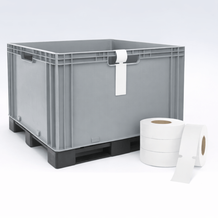 HDPE Schlaufenetiketten für Palettenboxen (Big Box) – robust, lebensmittelecht und recycelbar